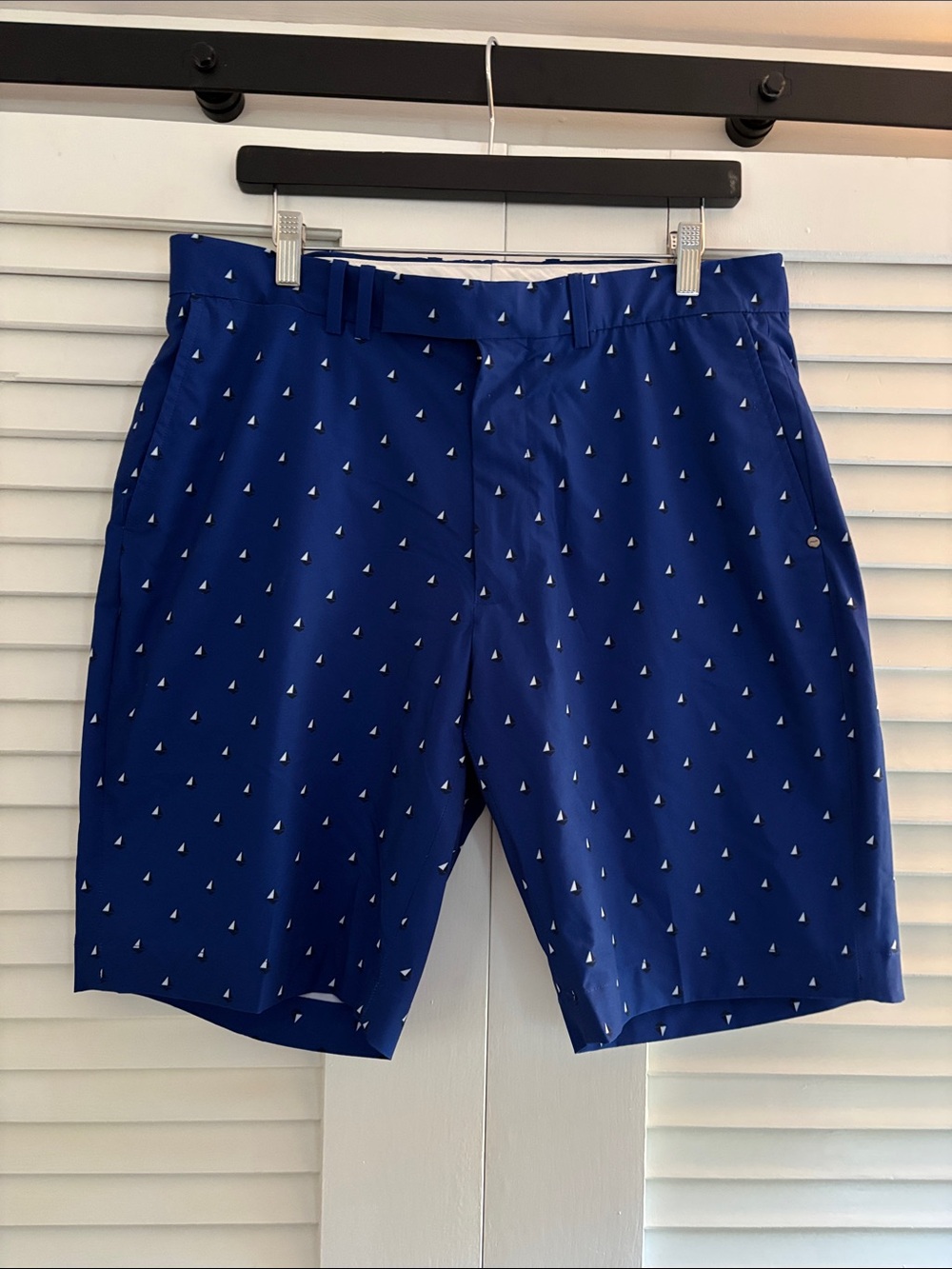 RLX Ralph Lauren Royal Blue Sail Pattern Flat Front Shorts